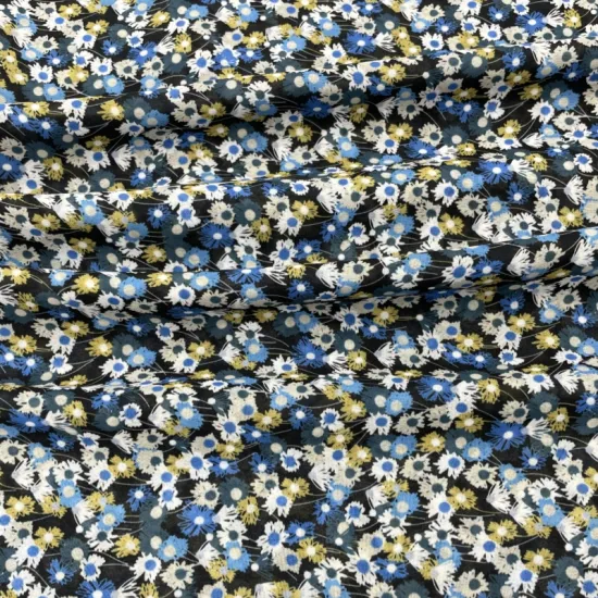 Washed Repeatedly Small Floral Pattern Polyester Fabric