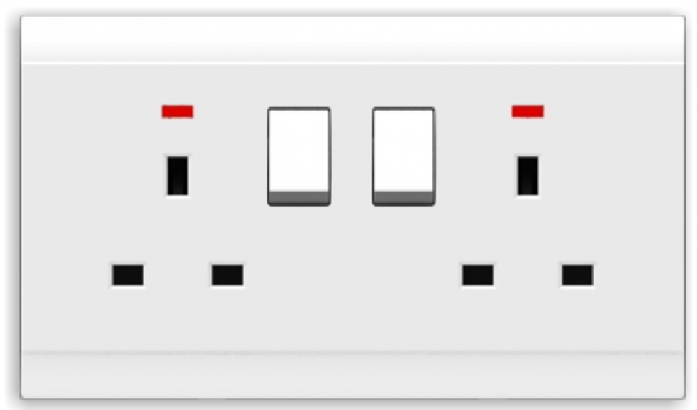 electric double square socket with switch