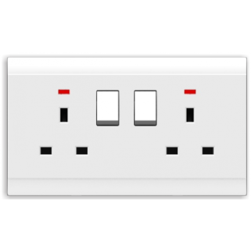 electric double square socket with DP switch