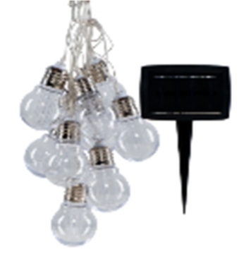Lâmpada de corda solar de LED branca quente para decoração de jardim de Natal ao ar livre
