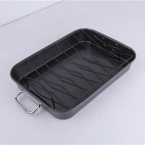 Wholesale Heavy-Duty Nonstick Metal Rectangular Roasting Pan with Rack