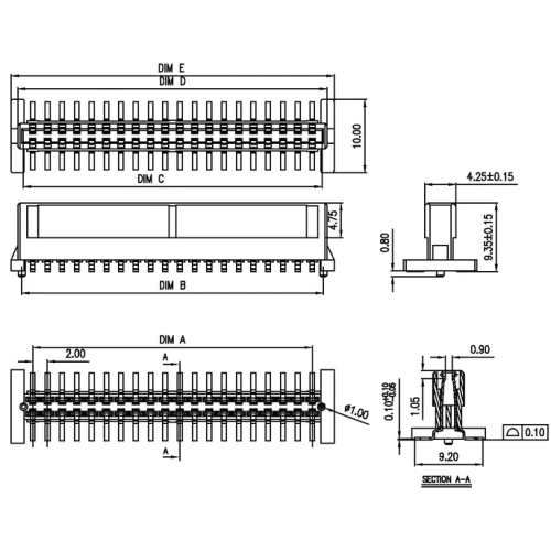 Single-Slot-weibliche H9.3-Board-to-Board-Stecker