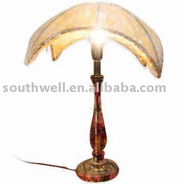 lucite gifts, transparent lamp holder in resin with seashell ,dry flower