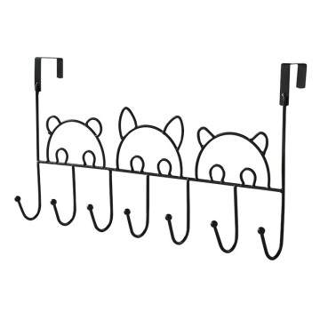 Wall Coat Rack with 7 Hooks - White, Black, and Coffee Color Options - Metal Iron Hanging Coat and Hat Rack