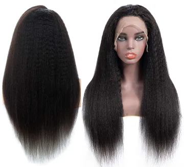 Uniky 150% 180% Density Kinky Straight Human Hair Wigs Lace Front Wigs Kinky Straight 13x6 Lace Frontal Human Hair Wigs