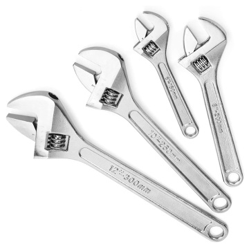 YUHANG 4-Piece Adjustable Wrench Set - Forged, Heat Treated, Chrome-Plated