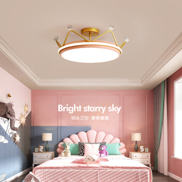 Nordic Modern Cute LED Princess Crown Light for Children's Bedroom
