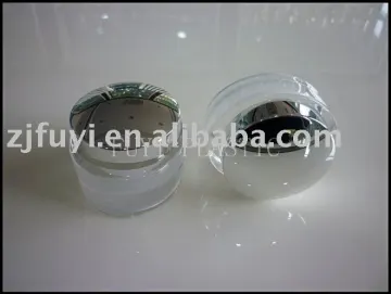 round acrylic cosmetic cream bottle