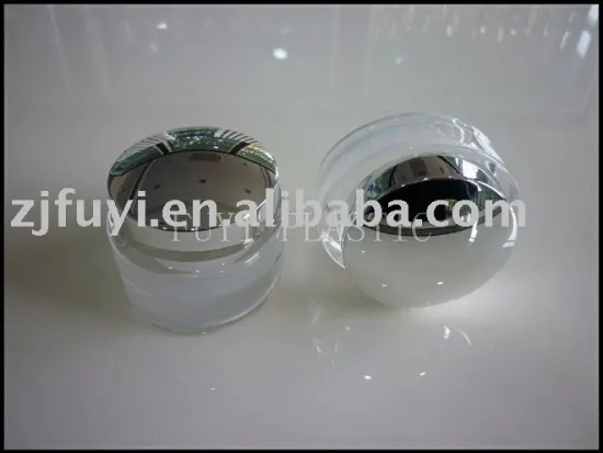 round acrylic cosmetic cream bottle