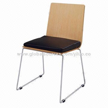 Stackable side dining chair with cushion