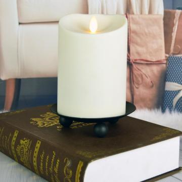 Black Round Metal Pillar Candle Holders