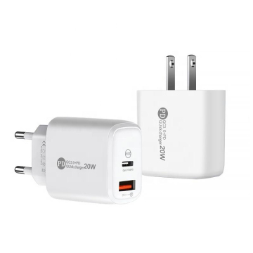 20W Type C Fast Charging Wall Adapter for iPhone, Samsung and Quick Charge Mobile Phones
