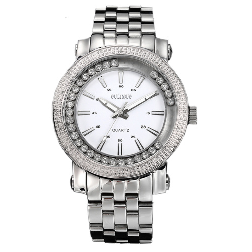 Élégant perles de roulement en acier inoxydable montre quartz watch