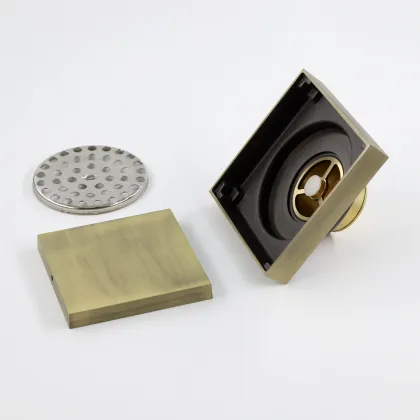 Brass Bathroom Drain Strainer - Invisible Square Floor Drain
