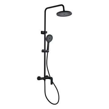 Chrome Black Brass 3-Way Thermostatic Mixer Shower Set