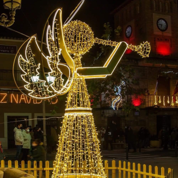 3D Outdoor Metal LED Angel Lighting Sculpture