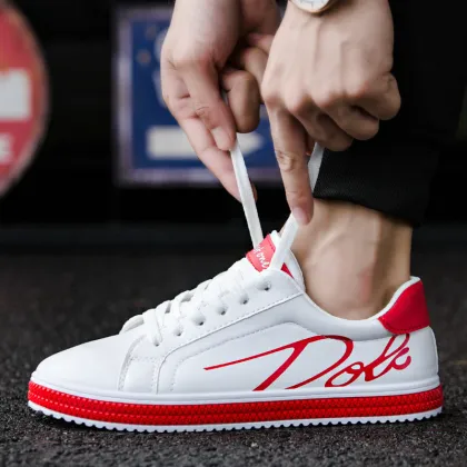 Korean Style High-Top White Sneakers for Men