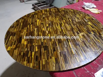 natural semiprecious gemstone slab tiger eye yellow stone