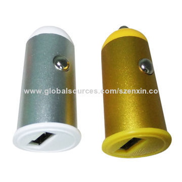 In-car Chargers, Suitable for iPhone/Micro, Quick Charging, 5V Output and 10 to 24V Input Voltage