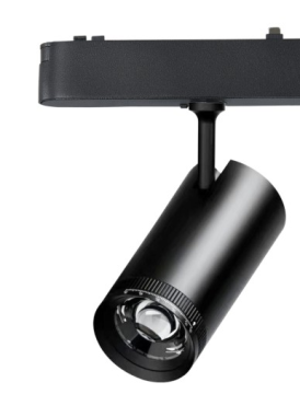 High voltage magnetic guide rail spotlight
