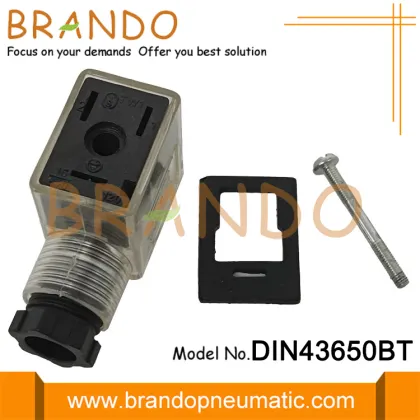 DIN 43650 Form B White Transparent Solenoid Connector