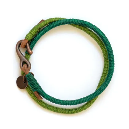 Handmade Colorful Brass Plated S Hook Leather Bracelet