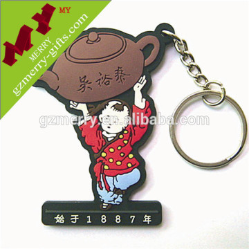 Embossed logo wholesale custom rubber keychain