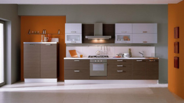 Wood Grain Modern MDF Kitchen Cabinet