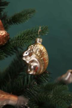 Autumn Glass Squirrel Hanging Decoration