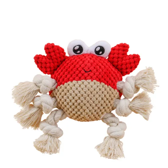 Squeaky Corduroy Crab Plush Dog Toy