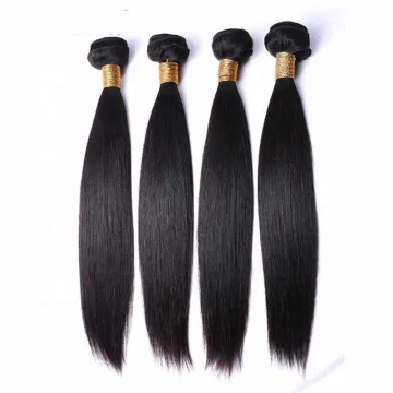 Aodale Synthetic Hair Weave Silky Straight Hair Bundles with Closure Heat Resistant Fiber Hair Extension for Women