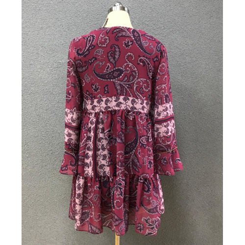 robe imprimée irrégulière en mousseline de soie pour femme