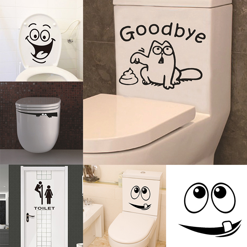 Toilet Lid Wall Stickers Poster Home Bathroom Decoration DIY Funny Explosion Models Creative Waterproof Removable Wall Stickers