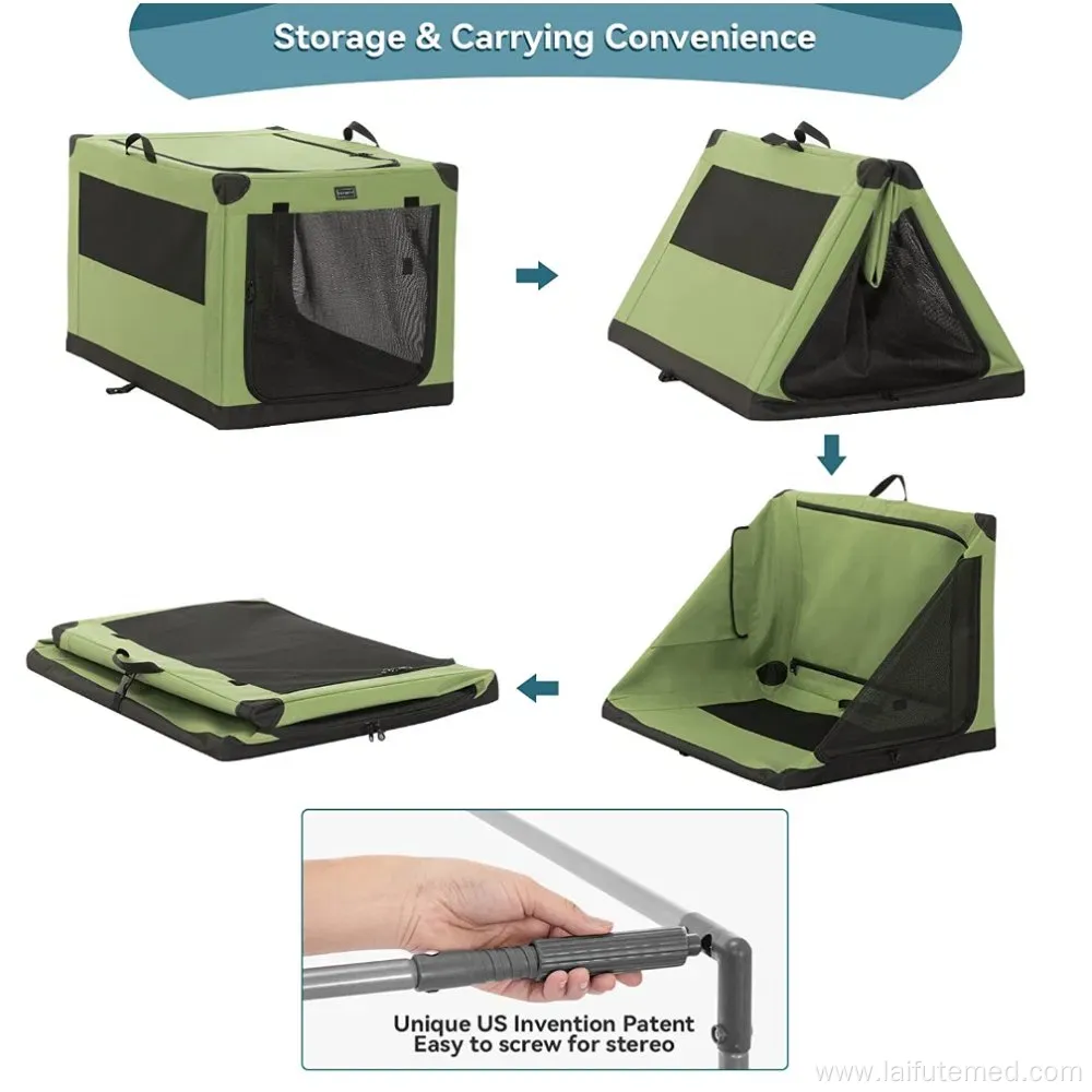 Collapsible Portable Dog Crate with Strong Steel Frame