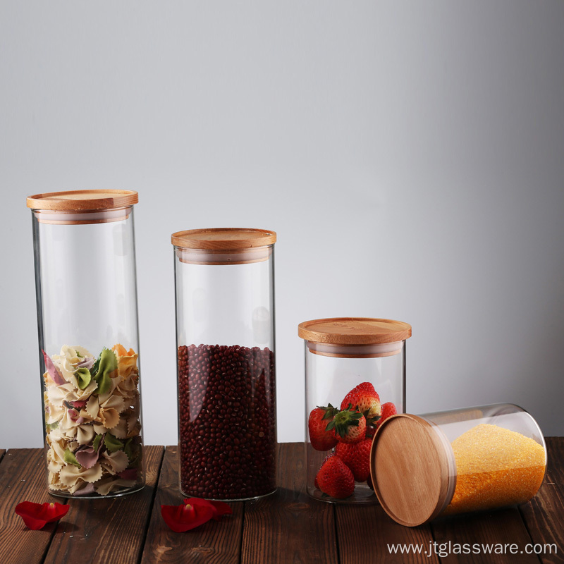 Wholesale Custom Clear Cylindrical Glass Jar