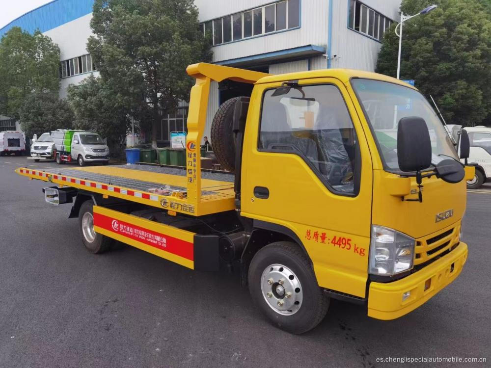 Isuzu 4x2 camión de remolque de camas planas