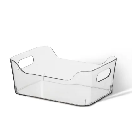 Home kitchen transparent plastic storage box with handle
