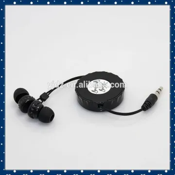 CHEAP bulk generic telescopic headphones with double way retractable cable