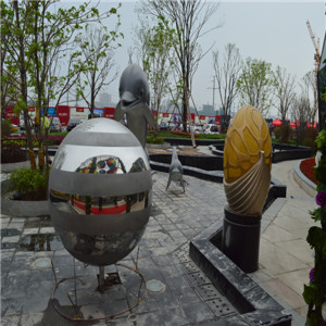 Sculpture-lucky ball de moderne de haute qualité en acier inoxydable