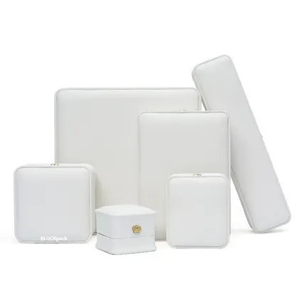 Elegant Rose Gold Crown Pu Leather Jewelry Box