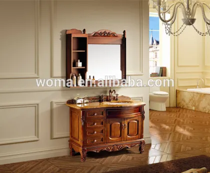 6012 New Design Solid Wood Single Sink Bathroom Cupboard