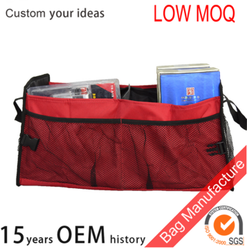 600D oxford foldable trunk organizer car storage box with cooler bag