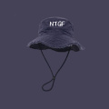 Logo in gomma personalizzato all'ingrosso Cappelli a secchi in poliestere nero secco rapido per uomini