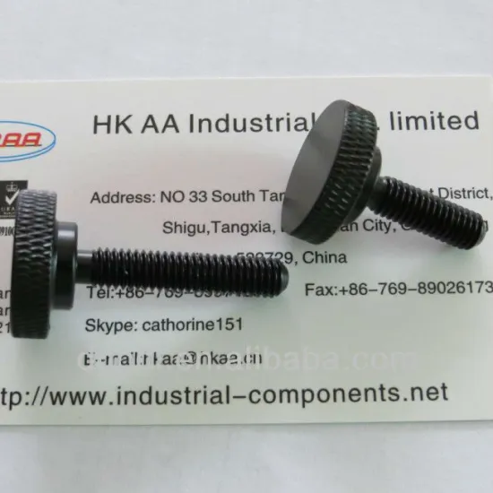 black oxide steel knurled head screws