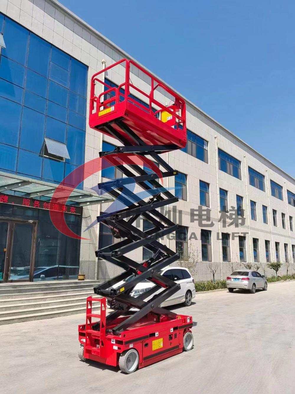 Self Move Upright Scissor Lift Electric Platform