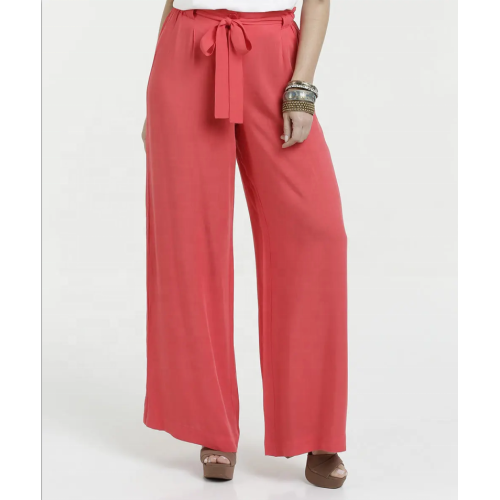 Women wide leg Pants with big size bowknot