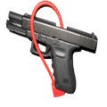 กุญแจปืนความปลอดภัยสายเคเบิลสีแดงล็อคกุญแจ