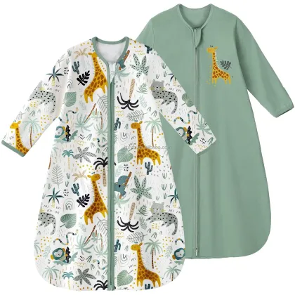 Warm 2-Piece Anti-Kick Baby Pajamas for Newborns - Winter & Summer