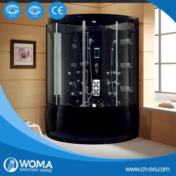 Black color steam shower room with whirlpool baths,black color sauna room