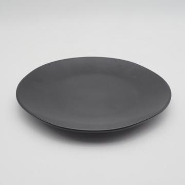 Unregelmäßige Form schwarzer Farbe Glasur Steinzeug Abendessen/Keramik -Abendessen Set